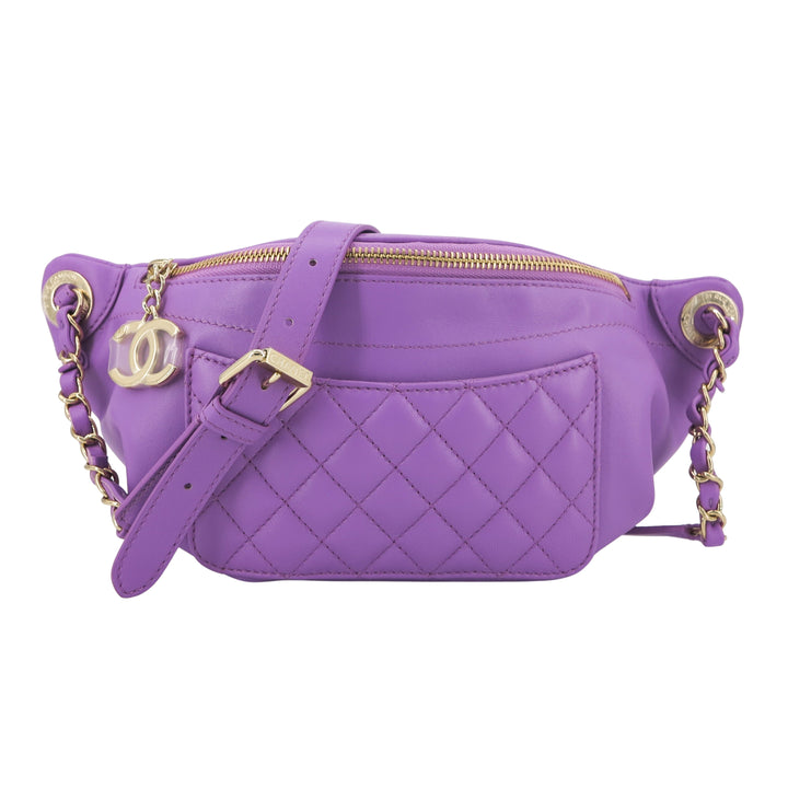 CHANEL Bi Classic Waist Bum Bag in Purple Lambskin - Replica Handbags Shopping
.com