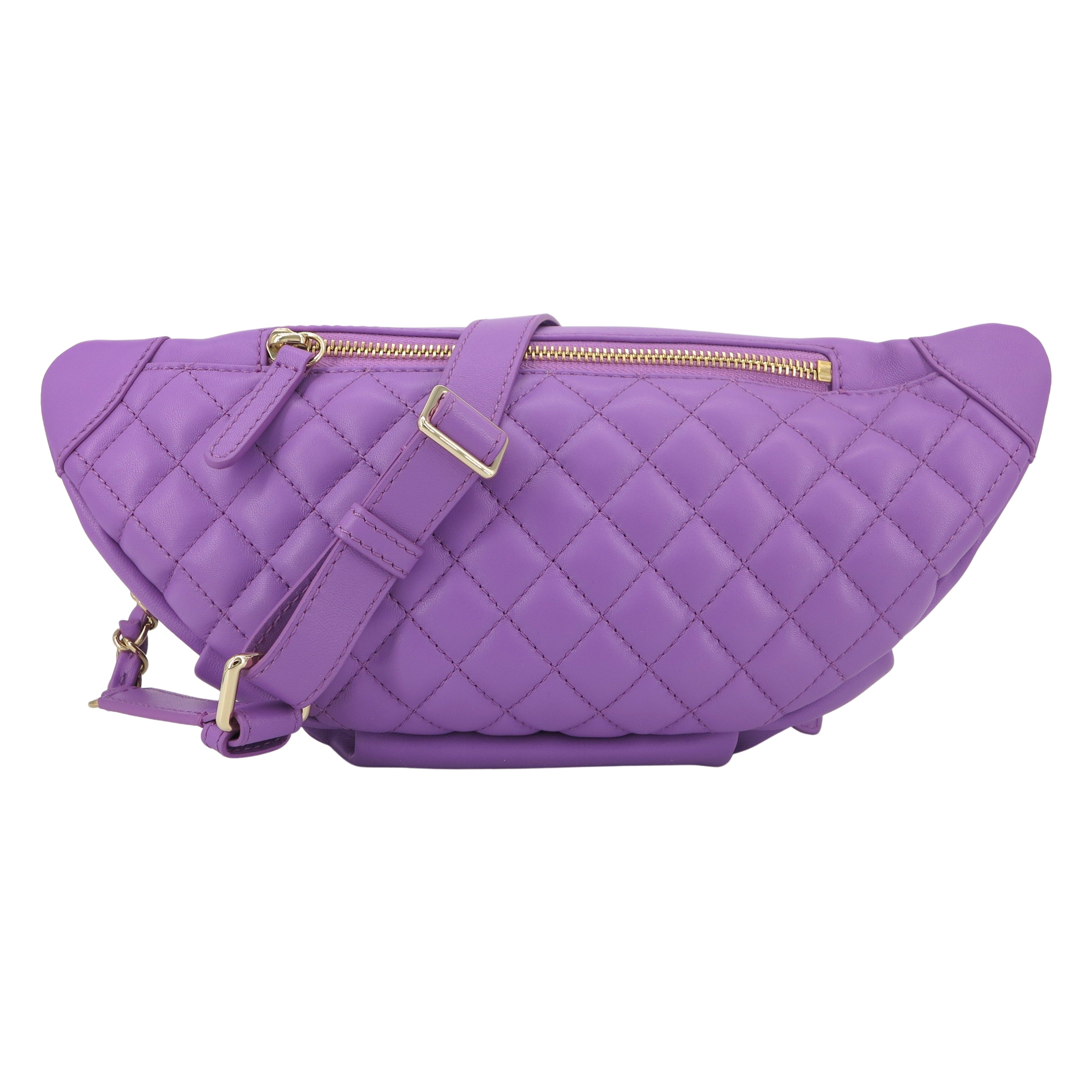 CHANEL Bi Classic Waist Bum Bag in Purple Lambskin - Replica Shoes .com