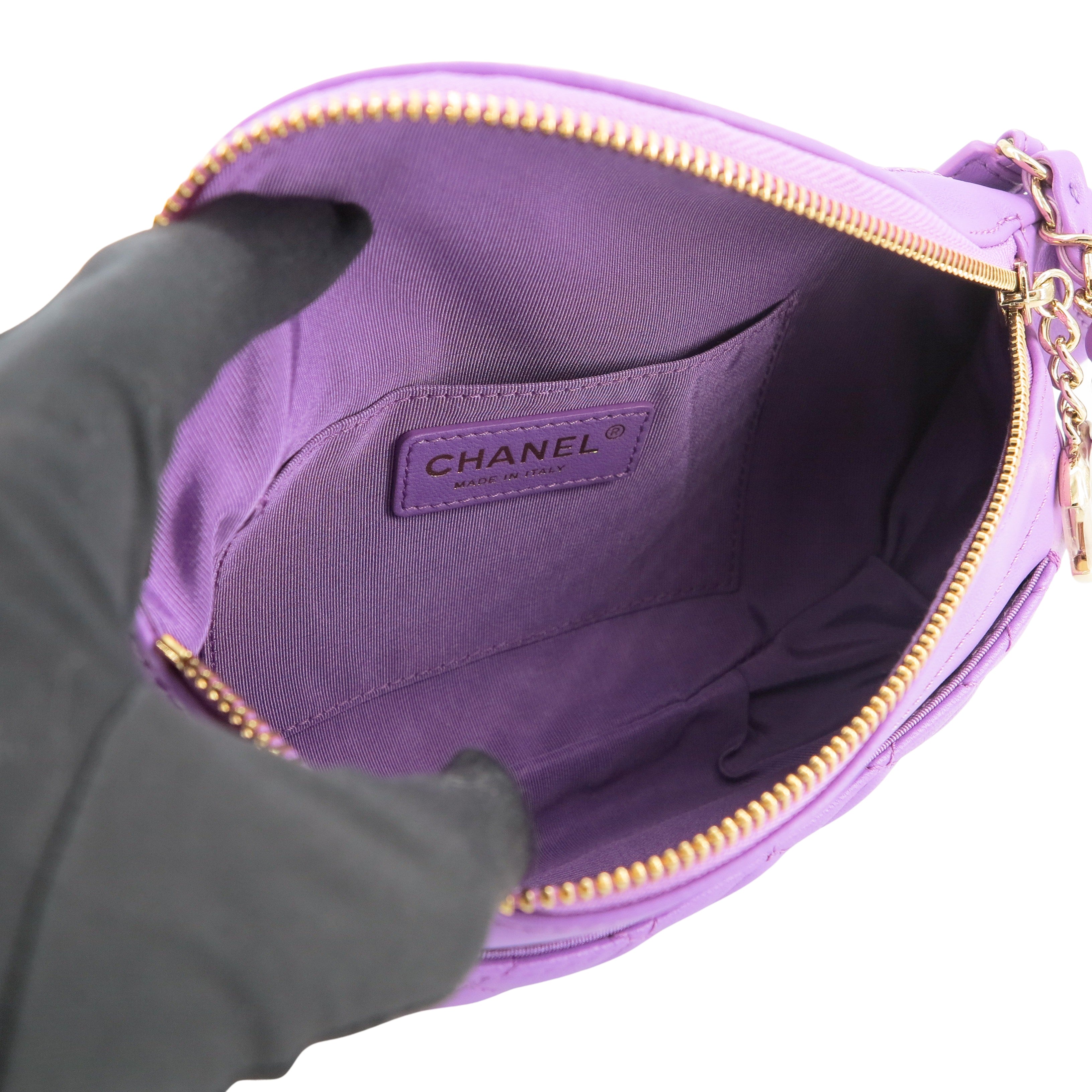 CHANEL Bi Classic Waist Bum Bag in Purple Lambskin - Replica Shoes .com