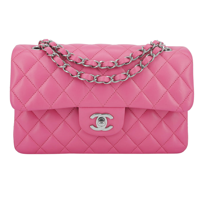 CHANEL Small Classic Double Flap Bag in Barbie Pink Lambskin - Replica Handbags Shopping
.com