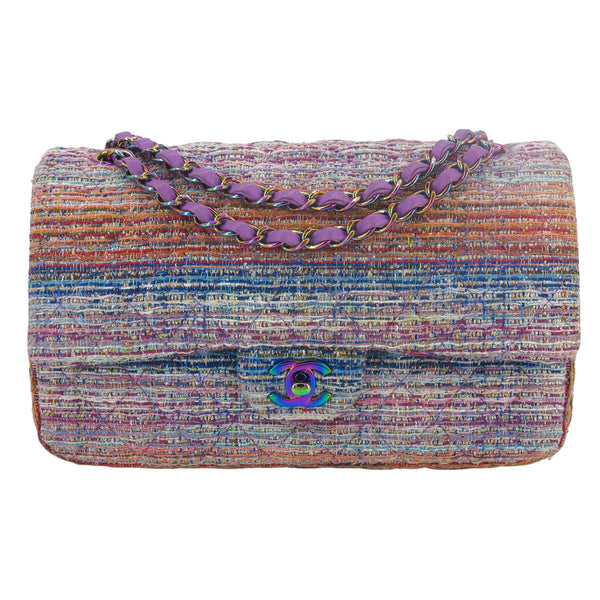 CHANEL 20C Purple Rainbow Tweed Medium Classic Double Flap Bag Rainbow Hardware - Replica Handbags Shopping
.com