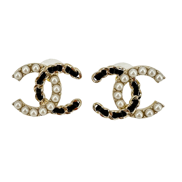 CHANEL 22B Pearl Chain Oversized CC Stud Earrings - Replica Handbags Shopping
.com