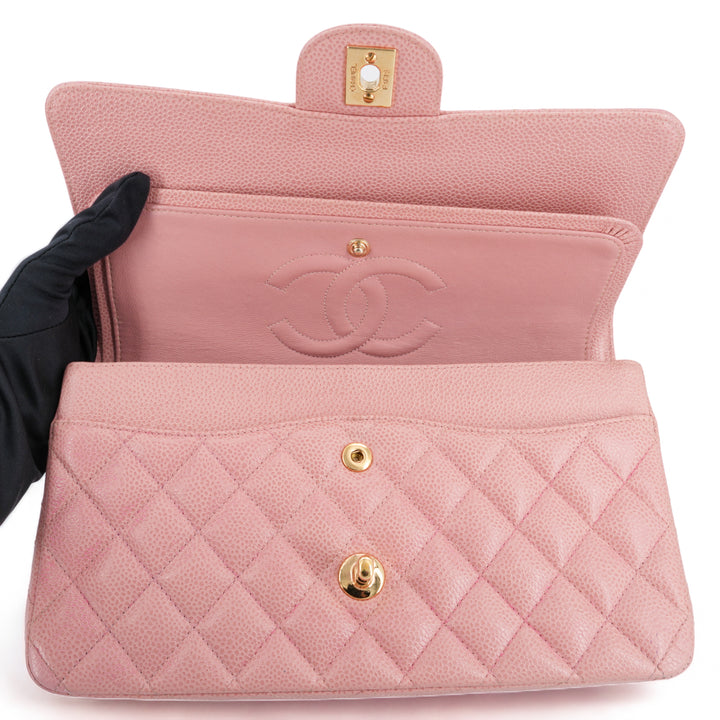 CHANEL Vintage Pink Caviar Medium Classic Double Flap Bag 8 Series - Replica Handbags Shopping
.com