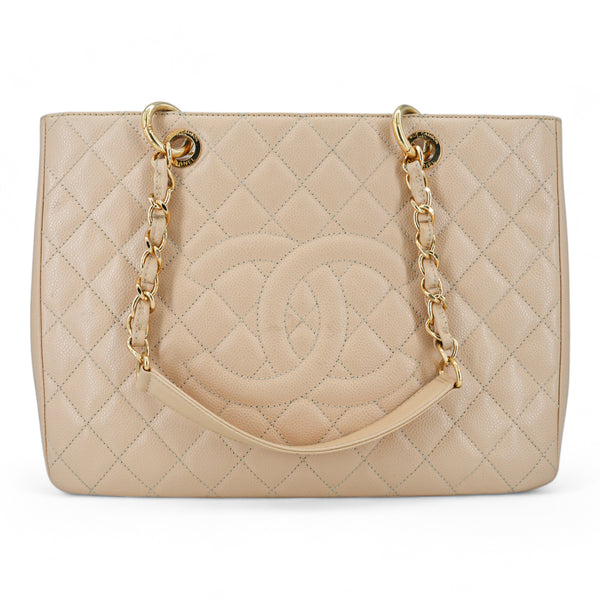 CHANEL Grand Shopping Tote GST in Beige Caviar - Replica Handbags Shopping
.com