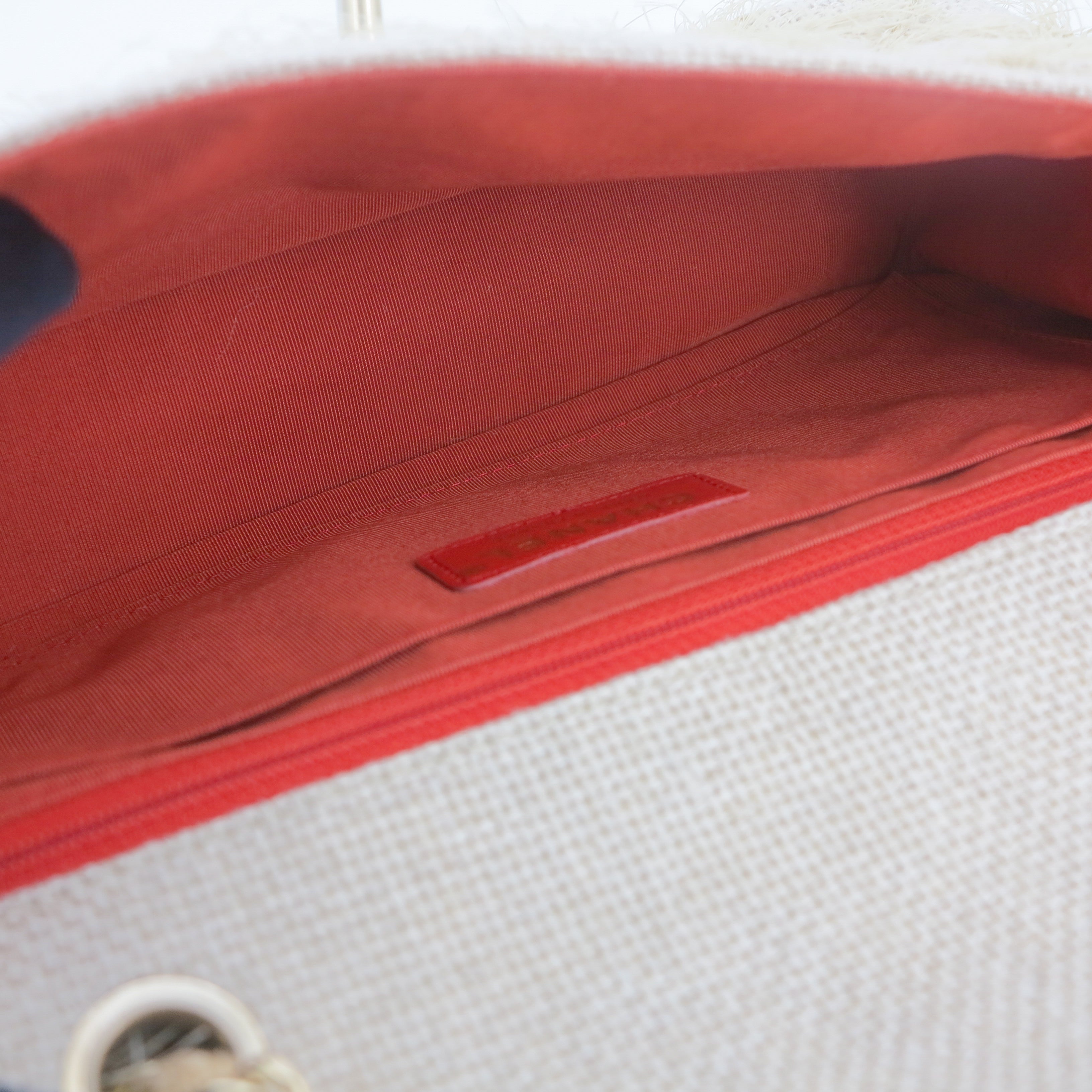 CHANEL Taupe Beige Camellia Straw Jute Raffia Medium Flap Bag - Replica Shoes .com