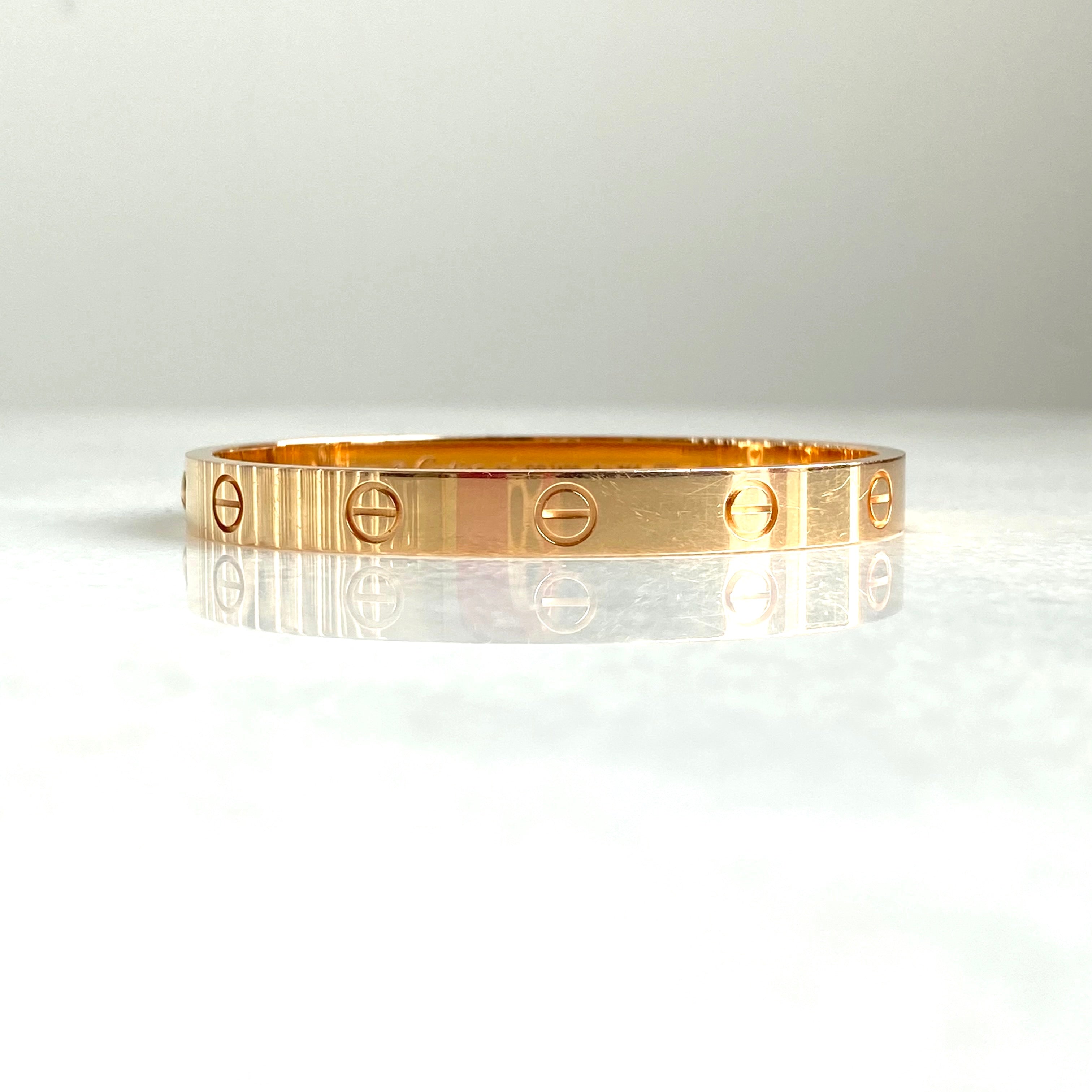 CARTIER Love Bracelet in 18k Pink Gold Sz 16 - Replica Shoes .com