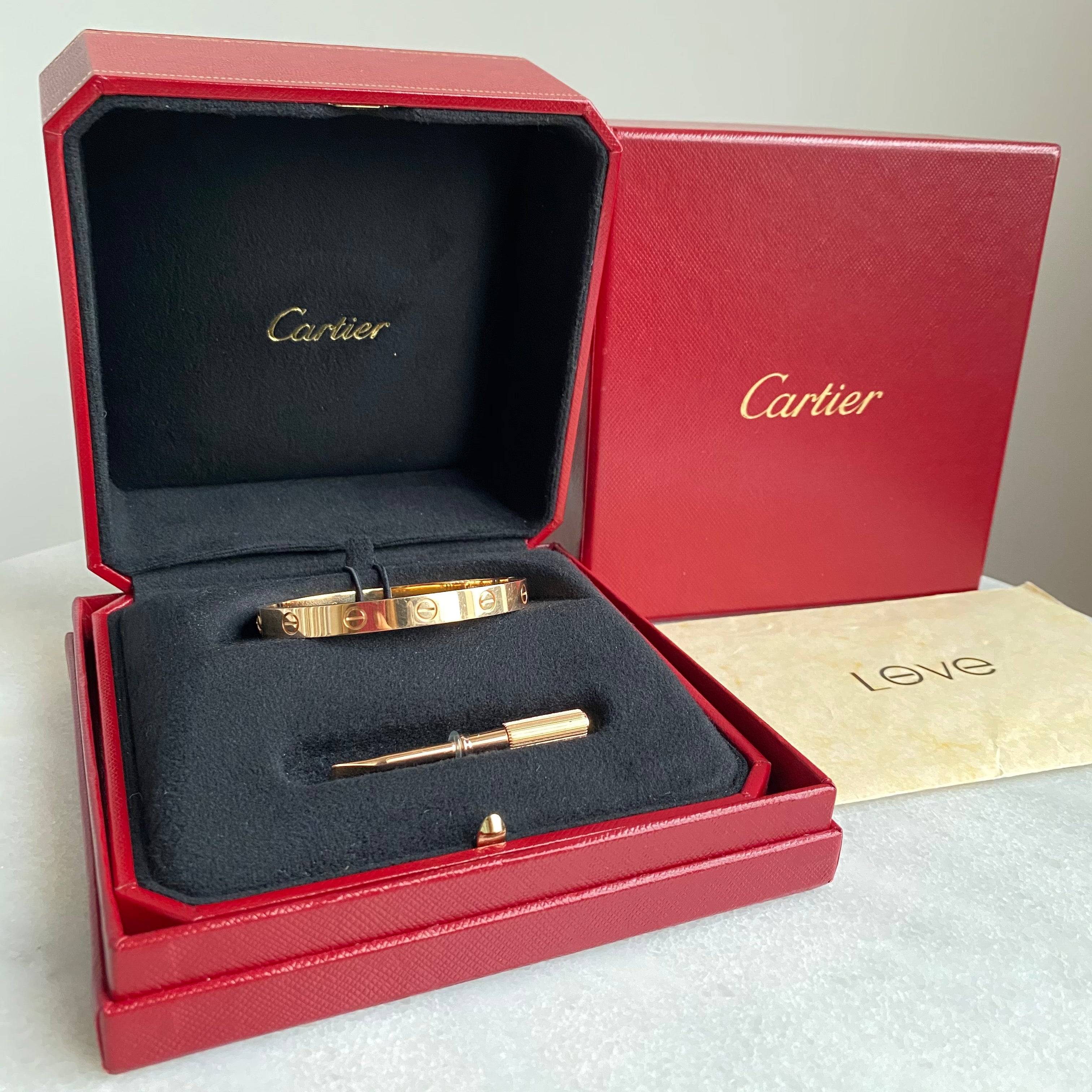 CARTIER Love Bracelet in 18k Pink Gold Sz 16 - Replica Shoes .com