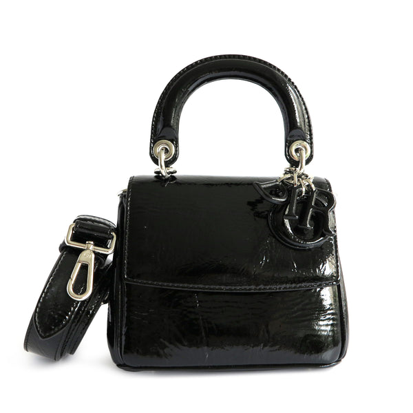 DIOR Micro Be Dior Bag in Black Patent Leather - Replica Handbags Shopping
.com