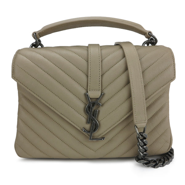 SAINT LAURENT Medium College Monogramme Bag in Beige - Replica Handbags Shopping
.com