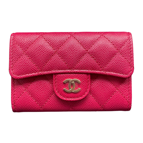 CHANEL Classic Flap Card Holder in 21A Raspberry Caviar - Replica Handbags Shopping
.com