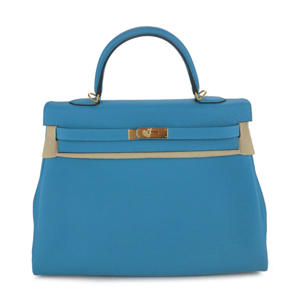 HERMÈS Kelly 35 in Turquoise Togo Leather - Replica Handbags Shopping
.com