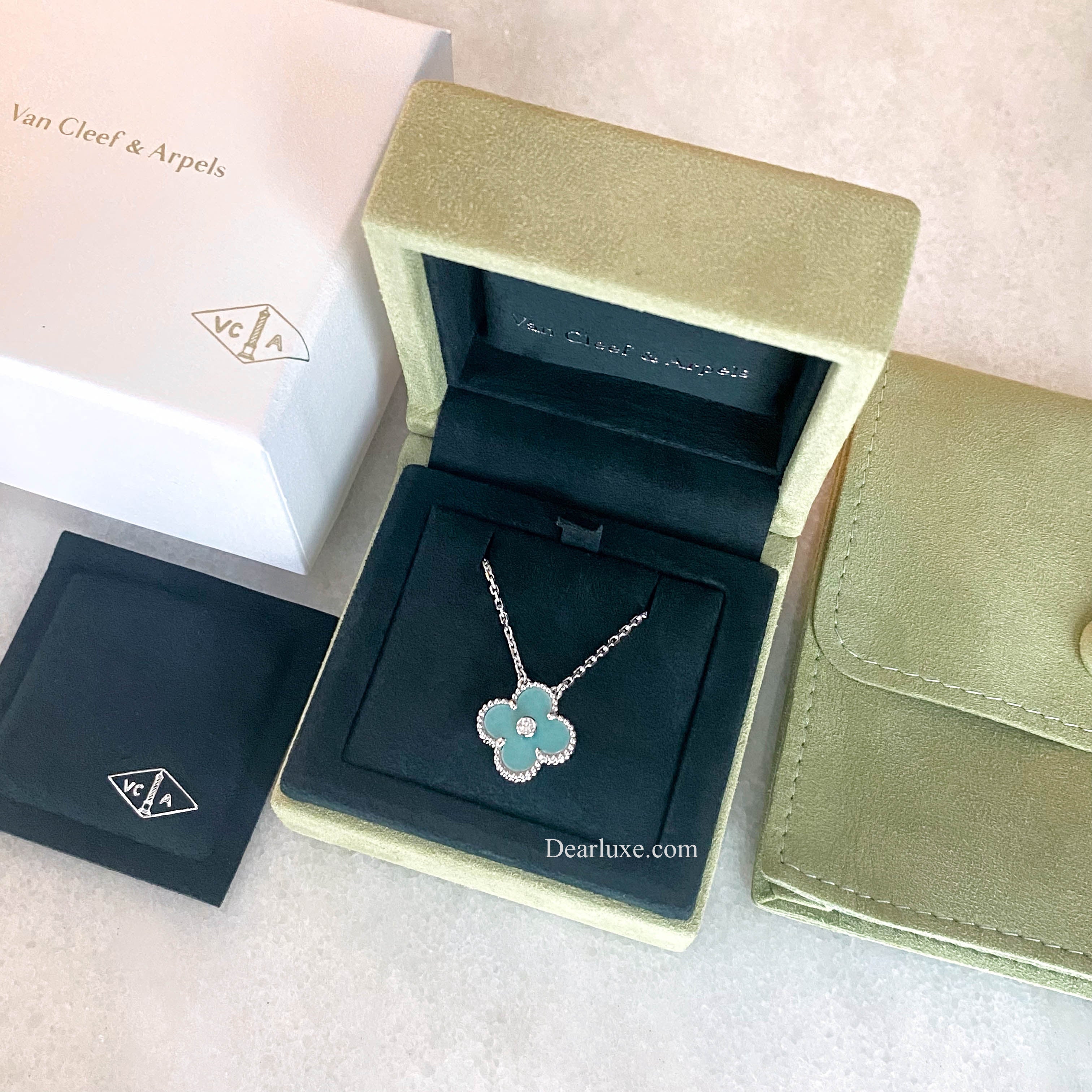 VAN CLEEF & ARPELS 2022 Light Green Celadon Sèvres Porcelain Vintage Alhambra  Diamond Holiday Pendant Necklace Tiffany Blue - Replica Shoes .com