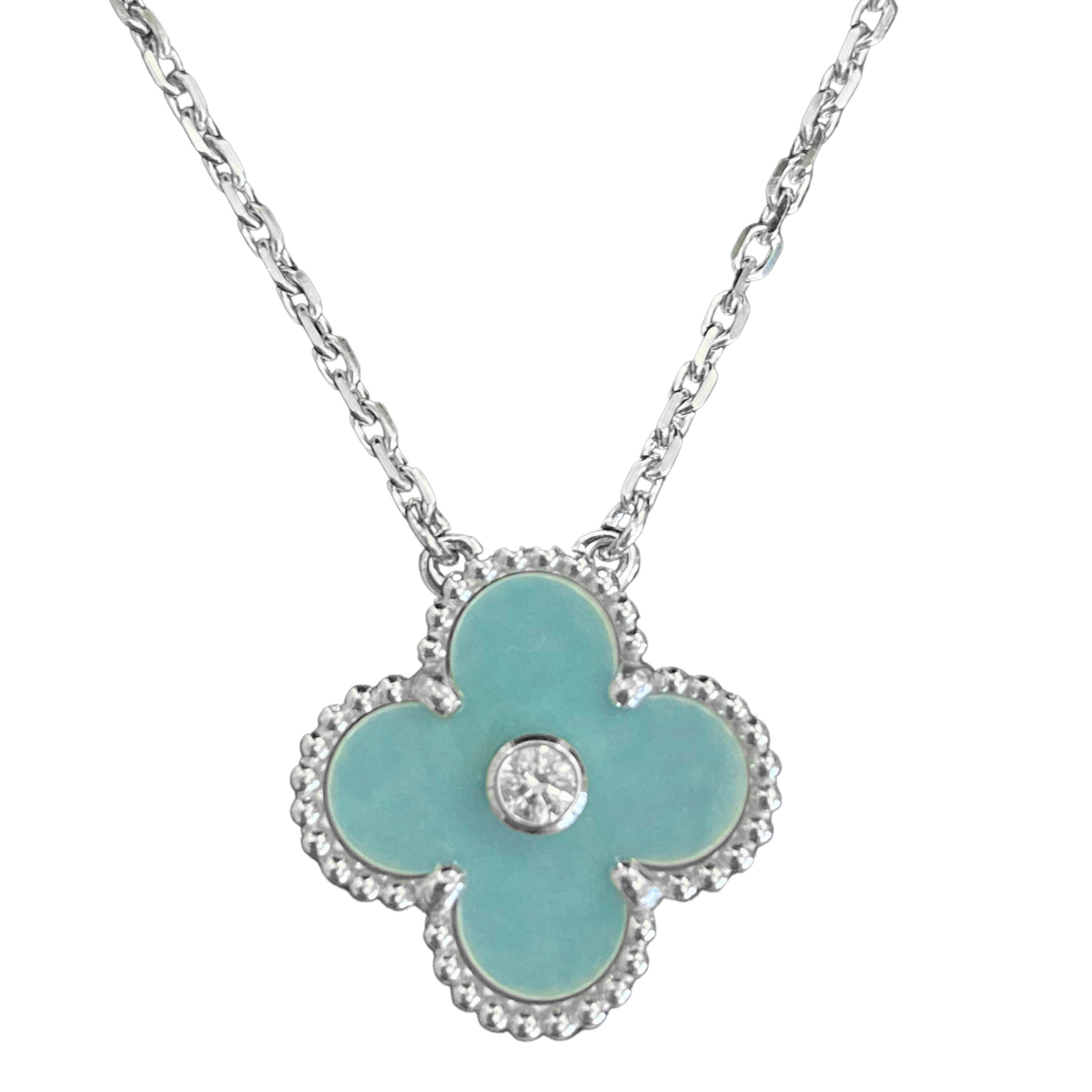 VAN CLEEF & ARPELS 2022 Light Green Celadon Sèvres Porcelain Vintage Alhambra  Diamond Holiday Pendant Necklace Tiffany Blue - Replica Shoes .com