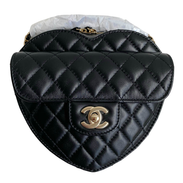 CHANEL 22S Large Heart Bag in Black Lambskin - Replica Handbags Shopping
.com