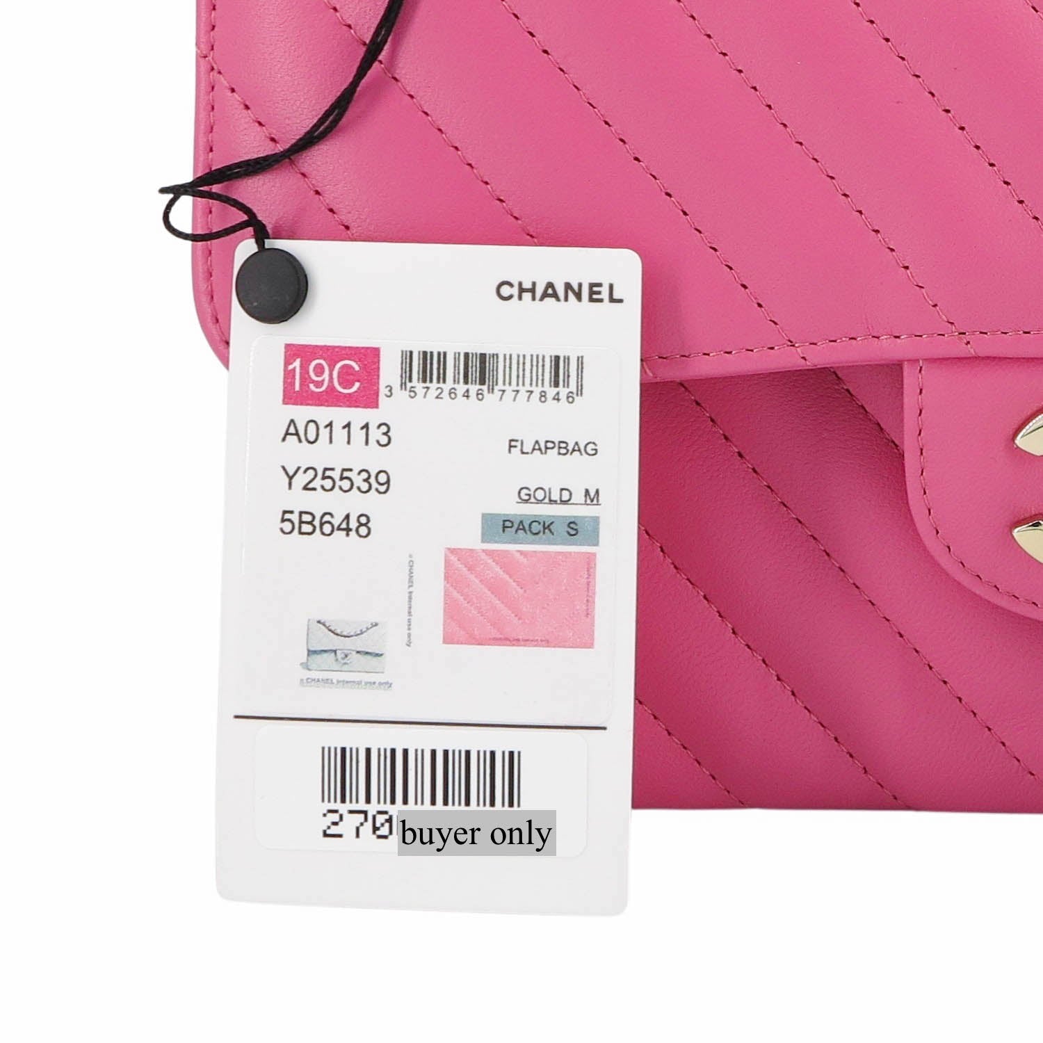 CHANEL Small Chevron Classic Double Flap Bag in 19C Barbie Pink Lambskin - Replica Shoes .com