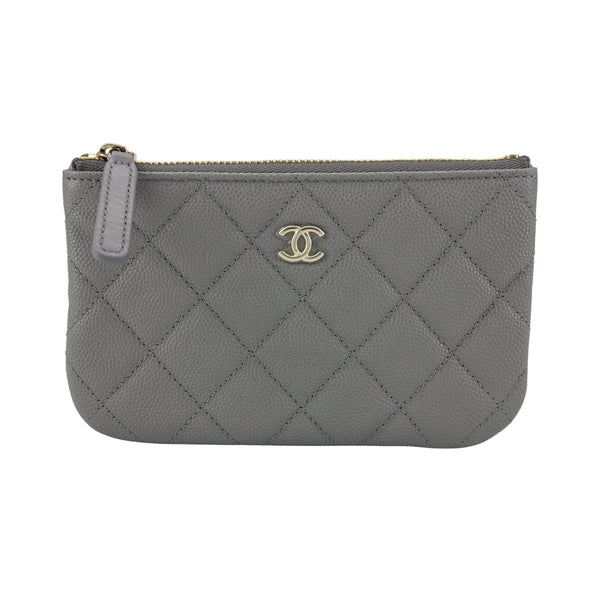 CHANEL Mini O Case Pouch in 22B Grey Caviar - Replica Handbags Shopping
.com