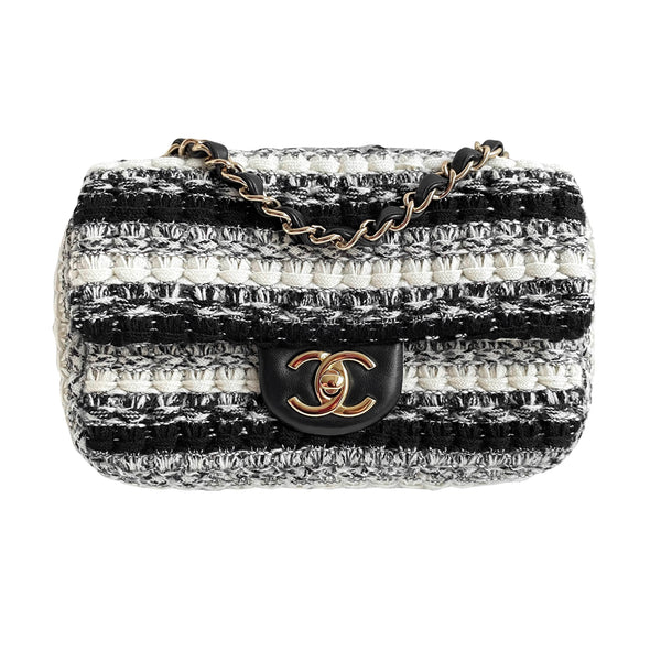 CHANEL 19S Black and White Wool Tweed Mini Flap Bag - Replica Handbags Shopping
.com