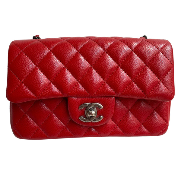 CHANEL 15B Lipstick Red Caviar Mini Rectangular Flap Bag - Replica Handbags Shopping
.com