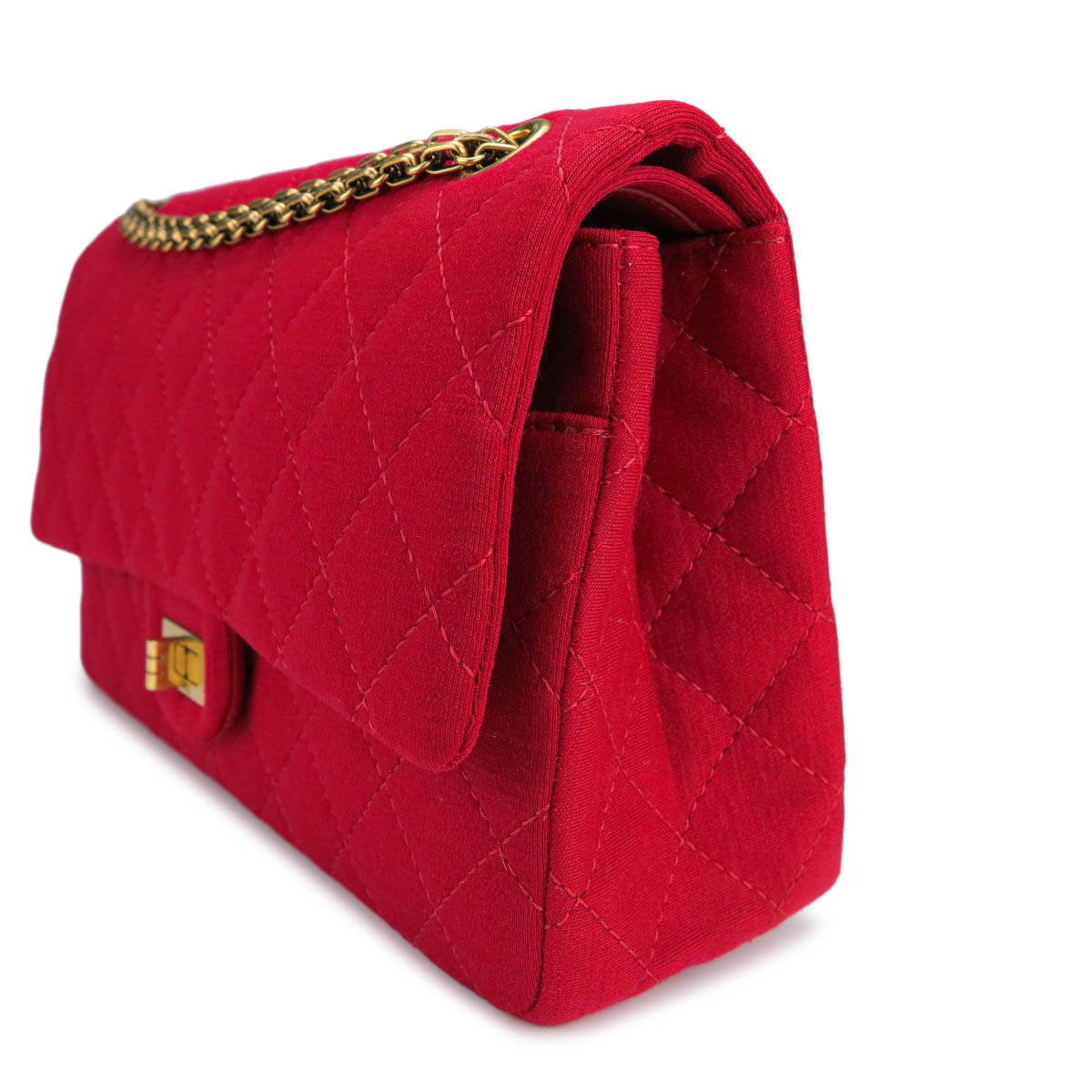 CHANEL 2.55 Reissue Flap Bag Size 226 in Red Jersey - Replica Shoes .com