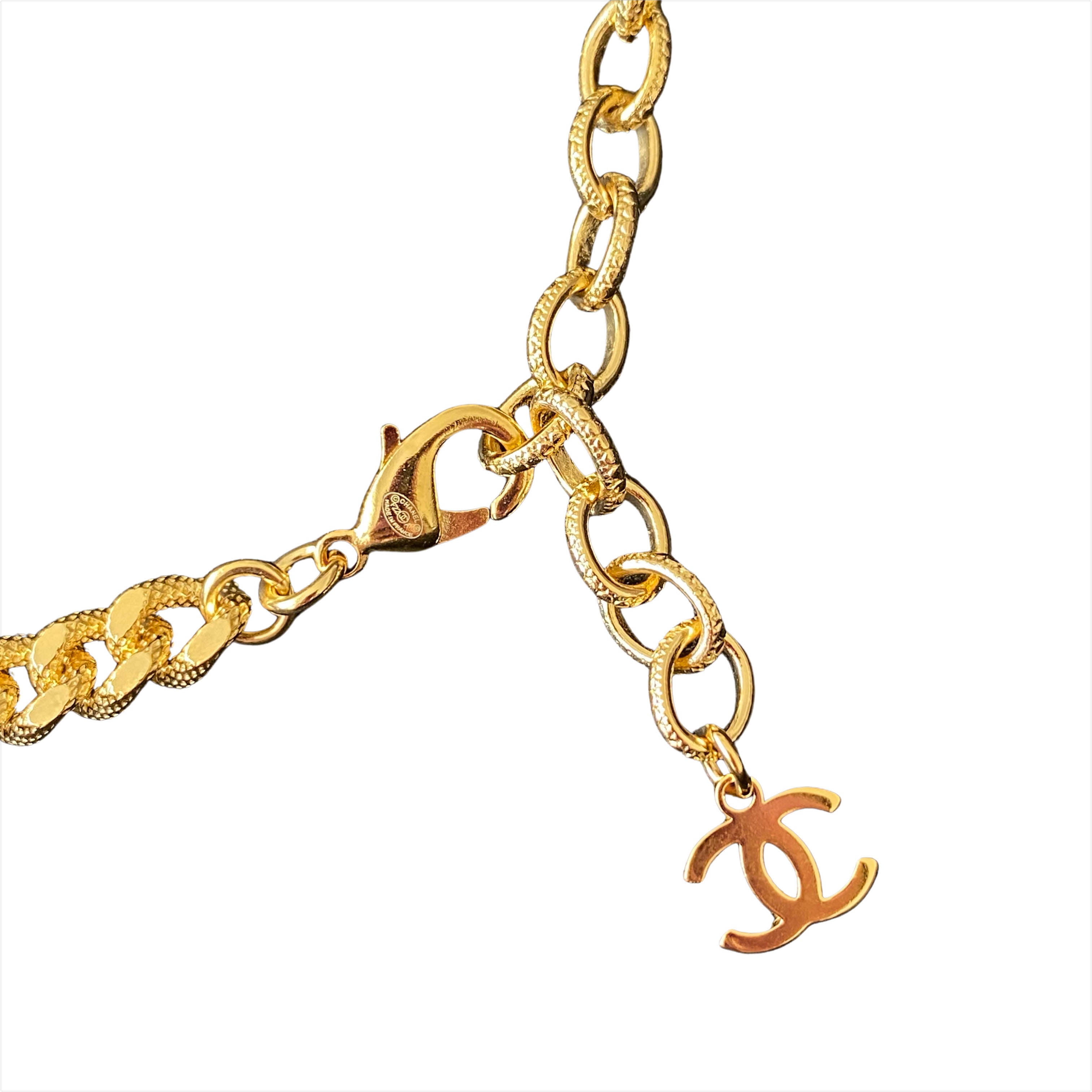 CHANEL 22A CC Logo Gold Chain Choker Necklace - Replica Shoes .com